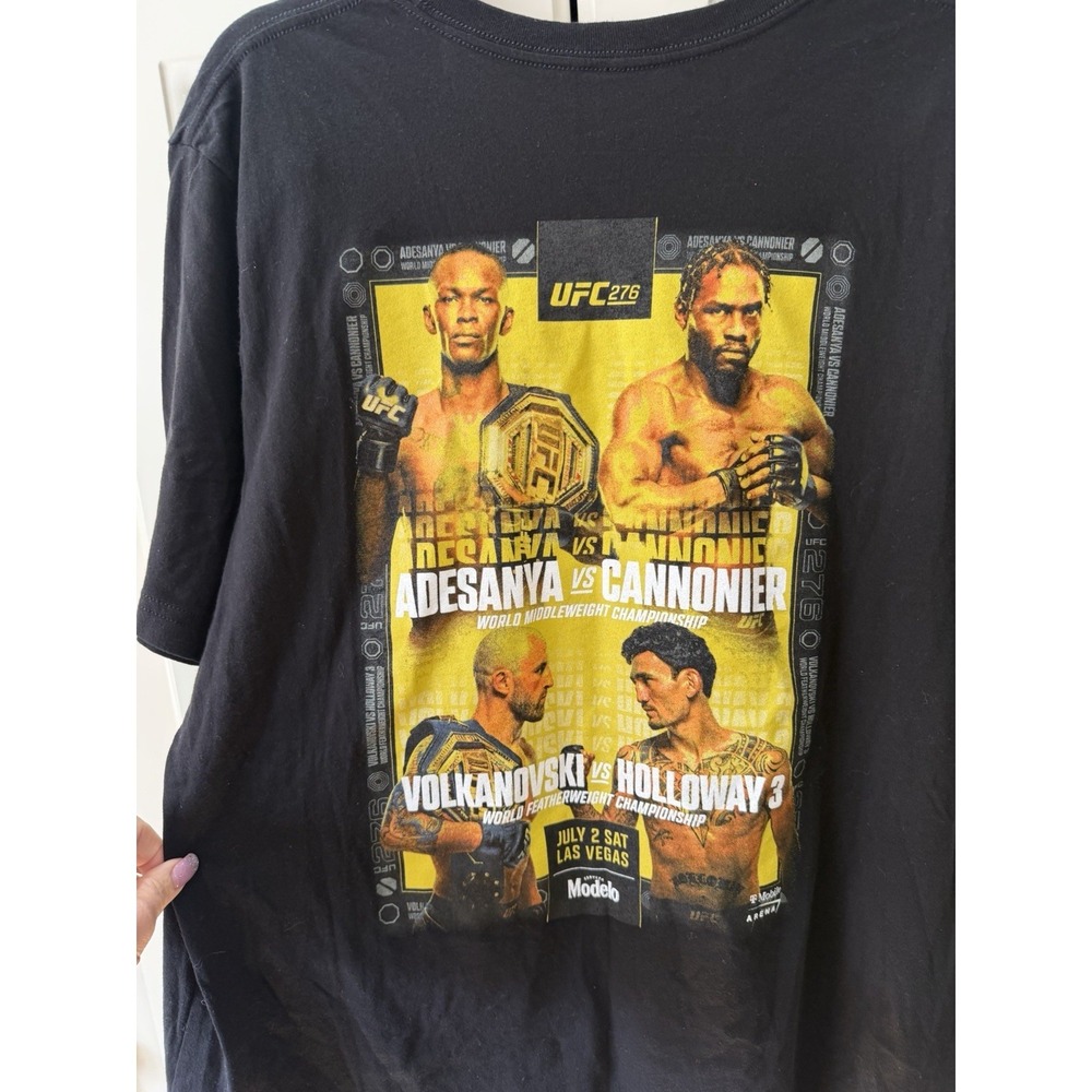 UFC 276 Adesanya‎ Cannonier Volkanovski Holloway Tee Shirt Mens XL Black EUC - Picture 4 of 6